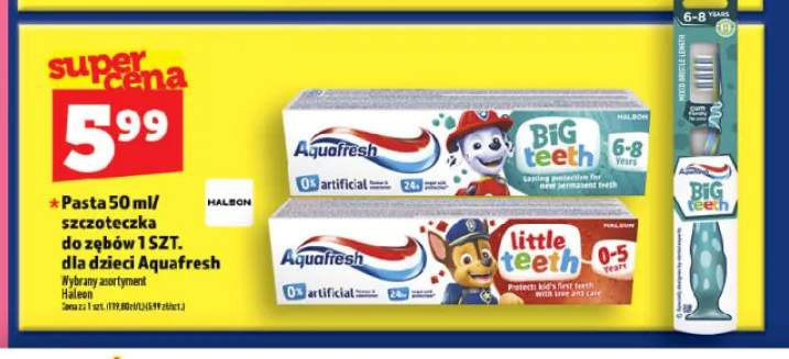 Pasta do zębów dla dzieci Aquafresh Big Teeth