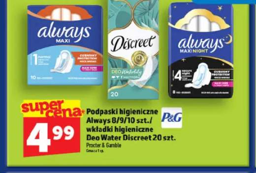 Wkładki higieniczne Deo Water Discreet
