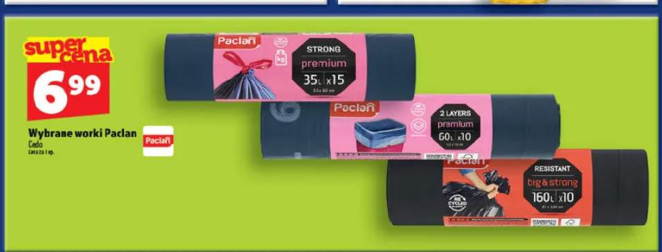 Worki na śmieci Paclan big & strong 160l