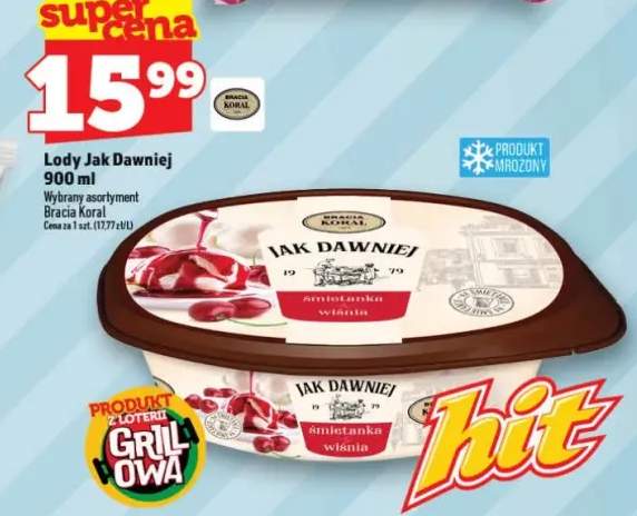 Lody Jak Dawniej śmietanka wiśnia