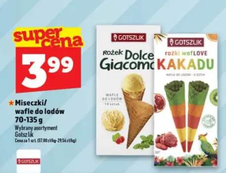 Wafle do lodów Rożki wafLOVE KAKADU 70-135g
