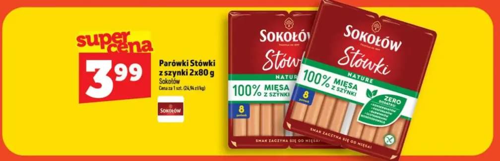 Parówki Stówki z szynki Sokołów 2-pak 80g