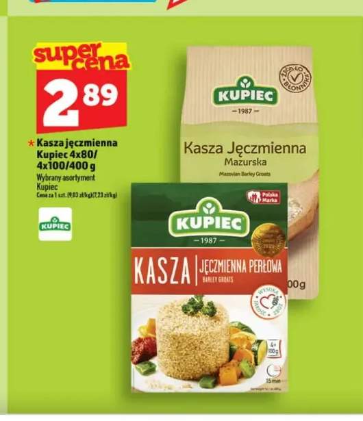 Kasza jęczmienna Kupiec 4-pak 100g