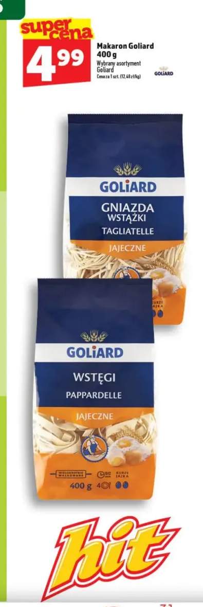 Makaron Goliard Gniazda Wstążki Tagliatelle Jajeczne
