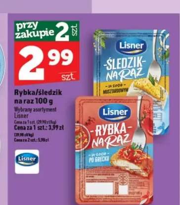 Śledzik na raz w sosie musztardowym Lisner 100g