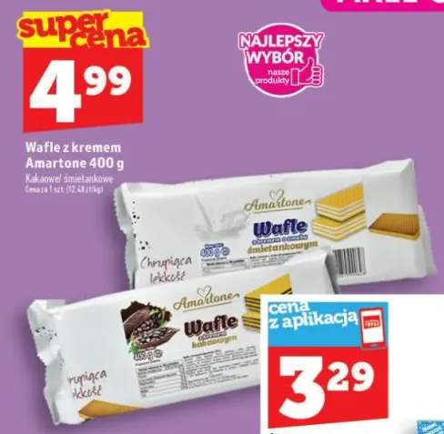 Wafle z kremem śmietankowym Amartone