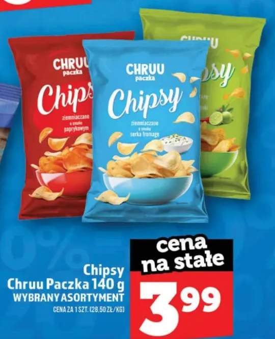 Chipsy Chruu Paczka o smaku serka fromage