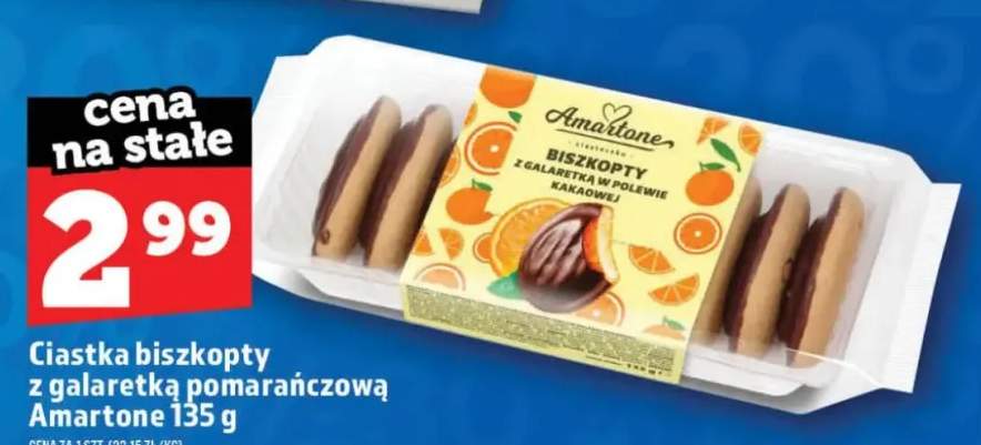 Ciastka biszkopty z galaretką pomarańczową Amartone