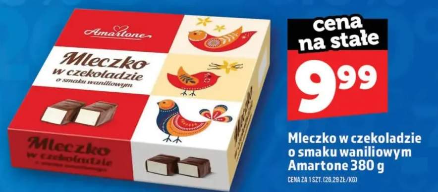 Mleczko w czekoladzie o smaku waniliowym Amartone