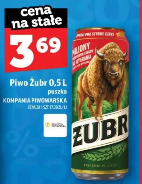 Piwo Żubr puszka