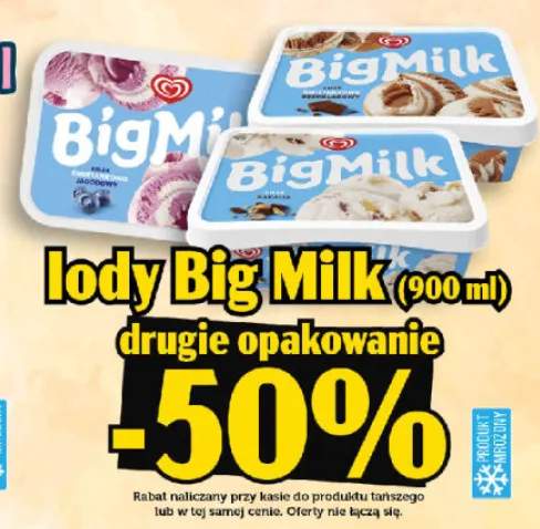 Lody Big Milk bakaliowe