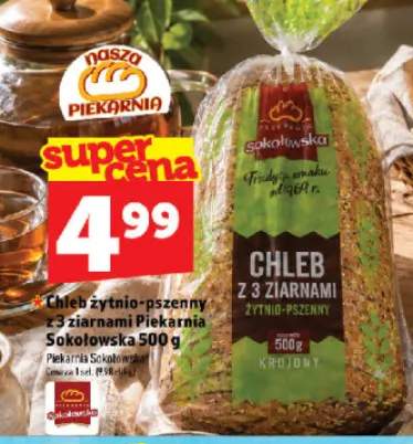 Chleb żytnio-pszenny z 3 ziarnami Piekarnia Sokołowska