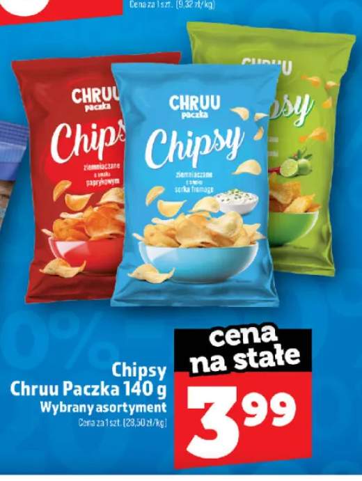 Chipsy ziemniaczane Chruu Paczka o smaku zielonej cebulki