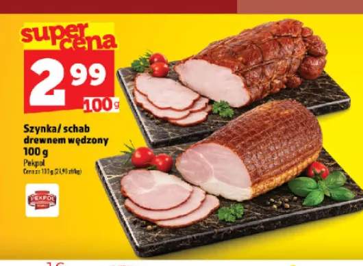 Szynka drewnem wędzona Pekpol +1 wariant
