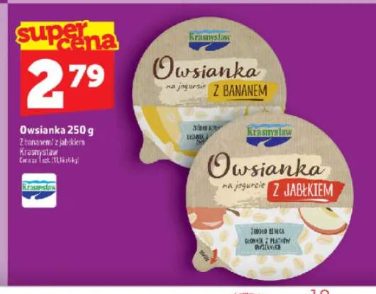 Owsianka na jogurcie Krasnystaw z bananem +1 wariant