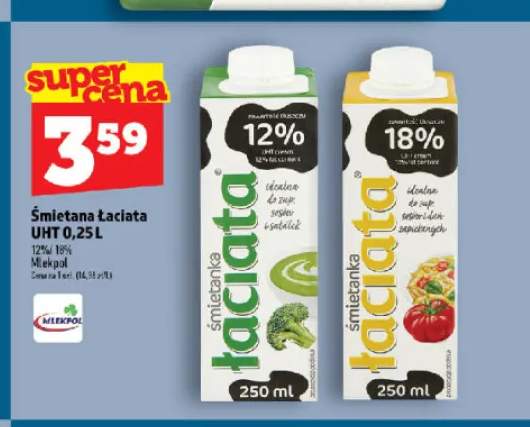 Śmietana Łaciata UHT 12% +1 wariant