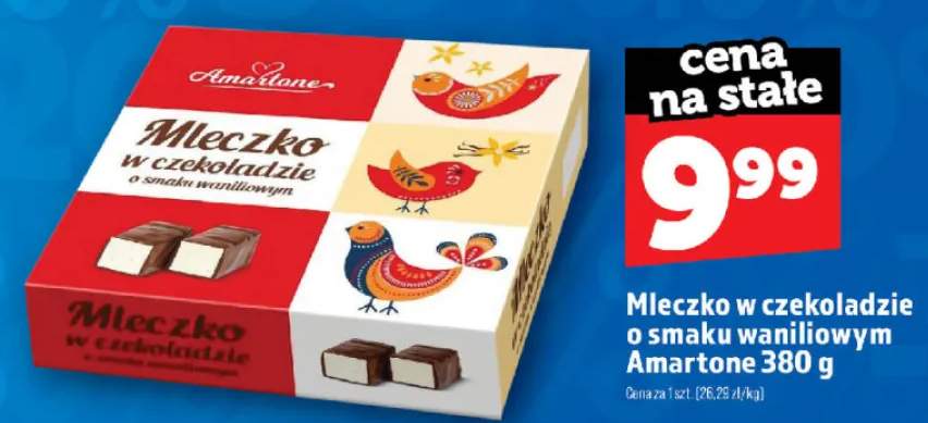 Mleczko w czekoladzie o smaku waniliowym Amartone