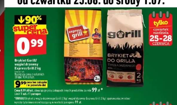 Brykiet do grilla Gorill 2 kg +1 wariant