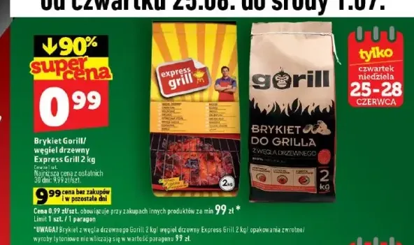 Brykiet do grilla Gorill 2 kg +1 wariant