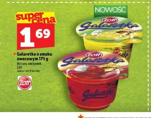 Galaretka o smaku cytrynowym Zott Galaretka +1 wariant