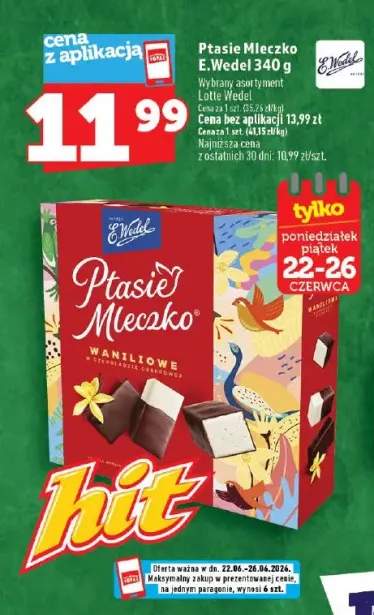 Ptasie Mleczko waniliowe E.Wedel +1 wariant