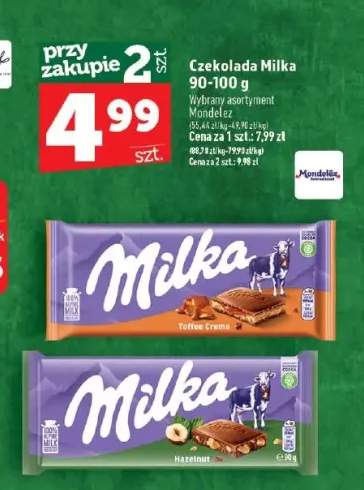 Czekolada Toffee Creme Milka +1 wariant