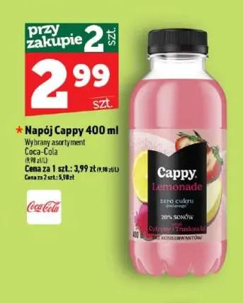 Napój Cappy Lemonade Cytryny i Truskawki