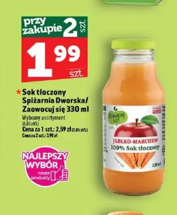 Sok tłoczony Zaowocuj się Jabłko-Marchew +1 wariant