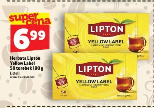 Herbata czarna ekspresowa Lipton Yellow Label