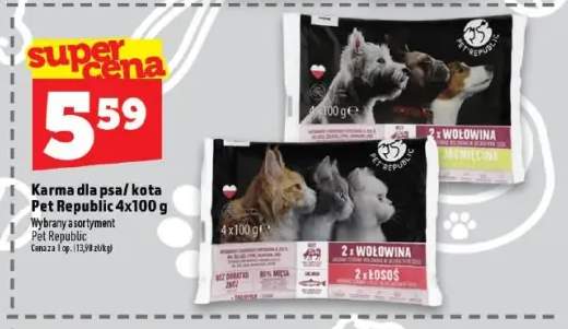 Karma dla psa Pet Republic 4-pak wołowina i jagnięcina +1 wariant