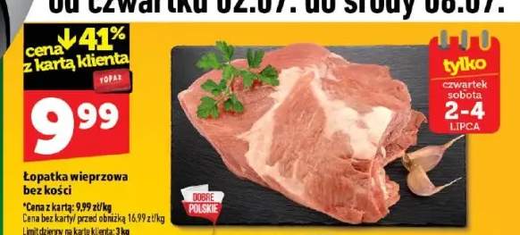 Łopatka wieprzowa bez kości