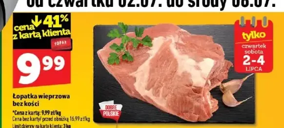Łopatka wieprzowa bez kości