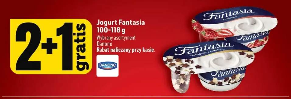 Jogurt Fantasia z truskawkami Danone +1 wariant
