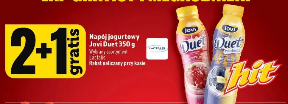 Napój jogurtowy Jovi Duet o smaku malina-porzeczka +1 wariant