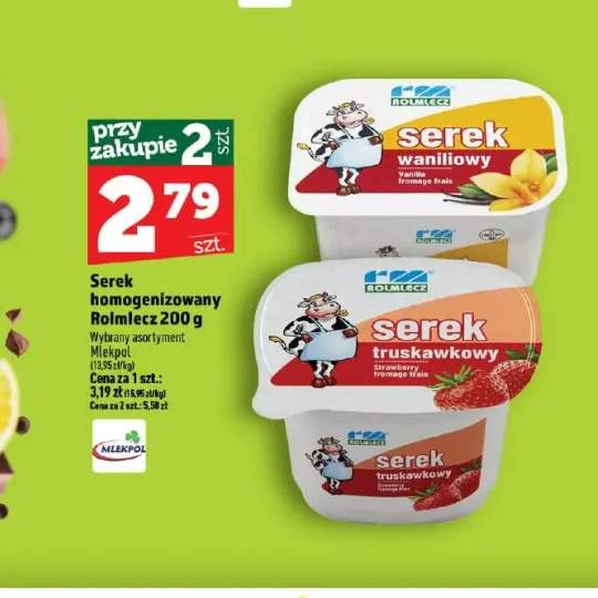 Serek homogenizowany Rolmlecz waniliowy +1 wariant