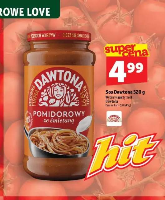 Sos pomidorowy ze śmietaną Dawtona