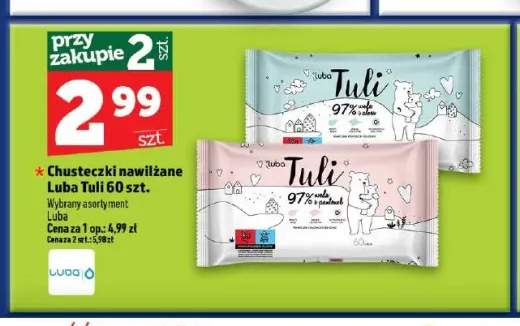 Chusteczki nawilżane Luba Tuli 97% woda i aloes +1 wariant