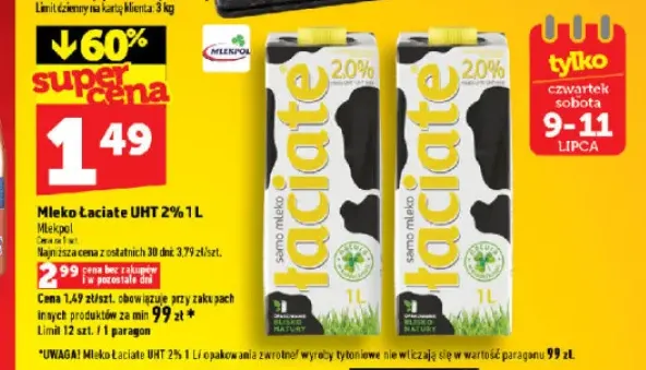 Mleko Łaciate UHT 2%