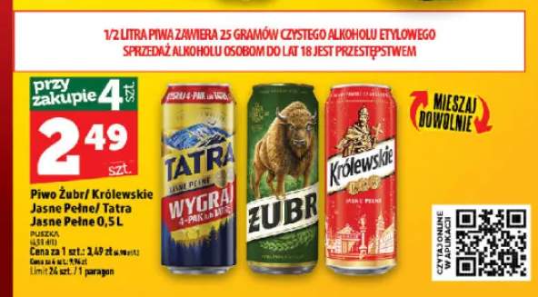 Piwo Królewskie Jasne Pełne +2 warianty