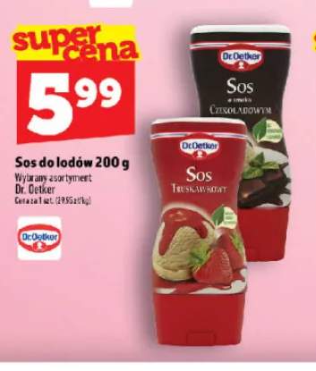 Sos do lodów Dr. Oetker o smaku czekoladowym +1 wariant