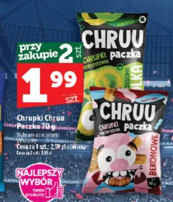 Chrupki o smaku zielonej cebulki Chruu Paczka +1 wariant