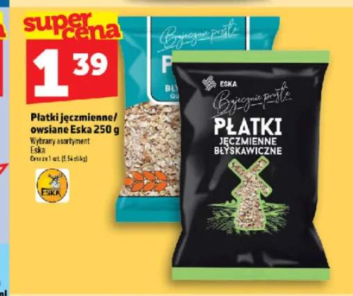 Płatki jęczmienne błyskawiczne Eska +1 wariant