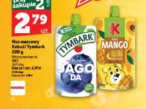 Mus owocowy Tymbark Jago Da jabłko banan +1 wariant