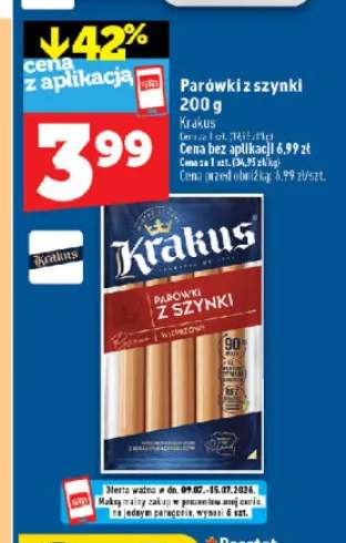 Parówki z szynki Krakus