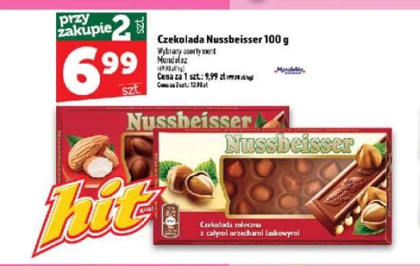 Czekolada mleczna z całymi orzechami laskowymi Nussbeisser +1 wariant