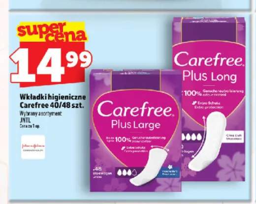 Wkładki higieniczne Carefree Plus Large +1 wariant