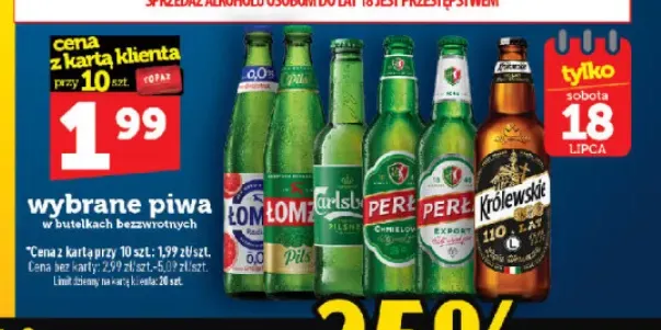 Piwa w butelkach bezzwrotnych +5 wariantów