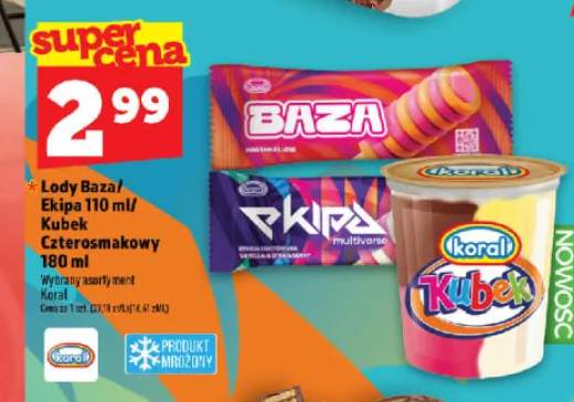 Lody Kubek Czterosmakowy Koral