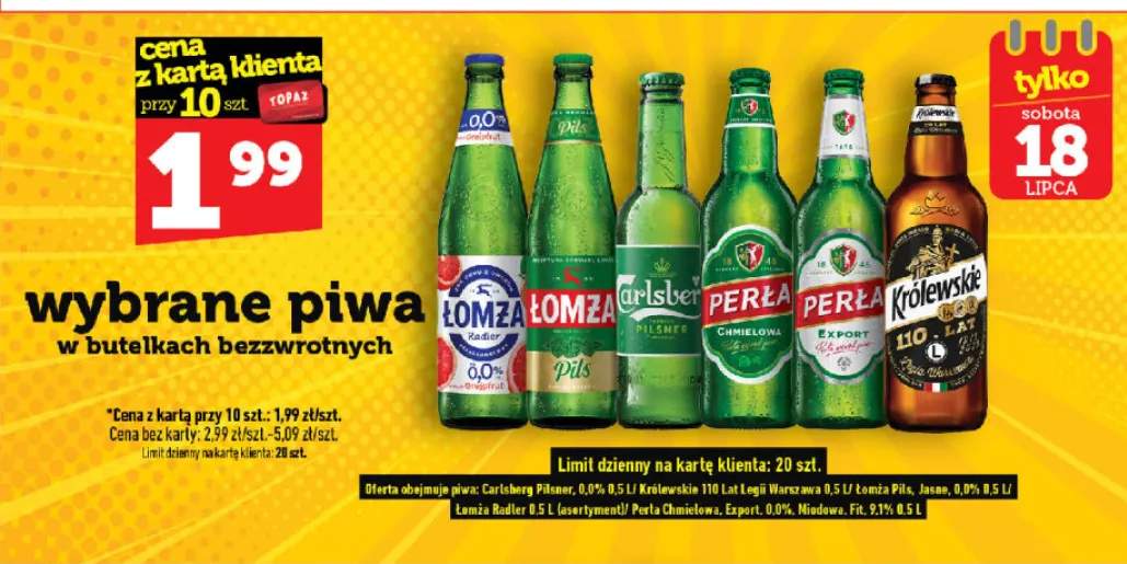 Piwa w butelkach bezzwrotnych +8 wariantów