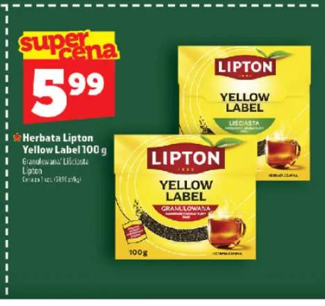 Herbata czarna liściasta Lipton Yellow Label +1 wariant